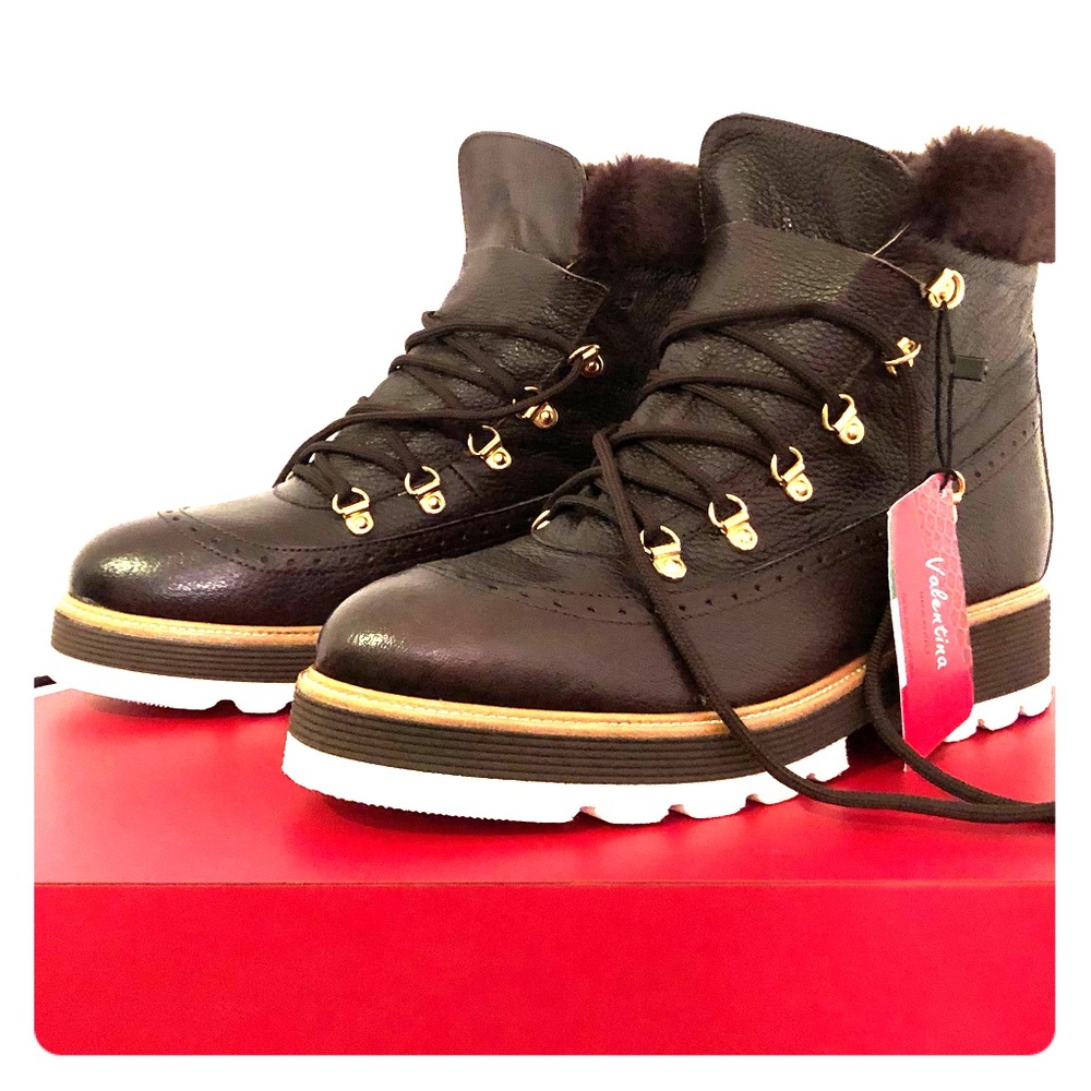Valentina Brown Leather 🇮🇹 Ankle Booties 7.5